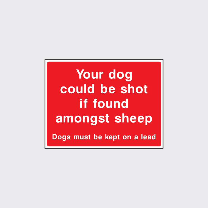 Your dog could be shot sign