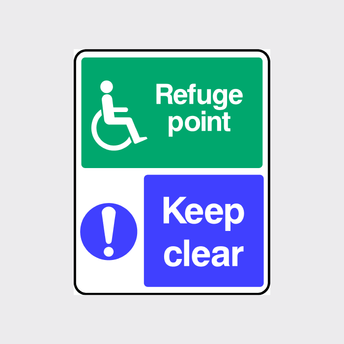 Refuge Point Keep Clear sign