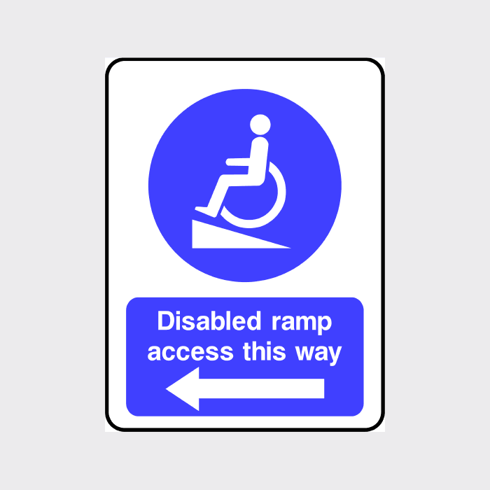 Disabled ramp access this way - left arrow