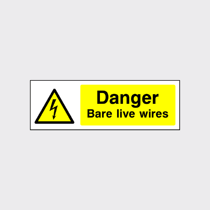 Danger Bare live wires Sign