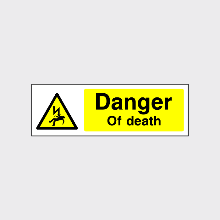 Danger of death landscape sign