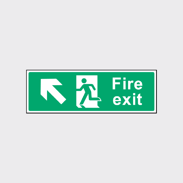 Fire Exit Forward Left Arrow Sign
