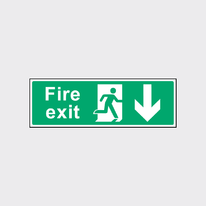 Fire Exit Sign Down Arrow Sign