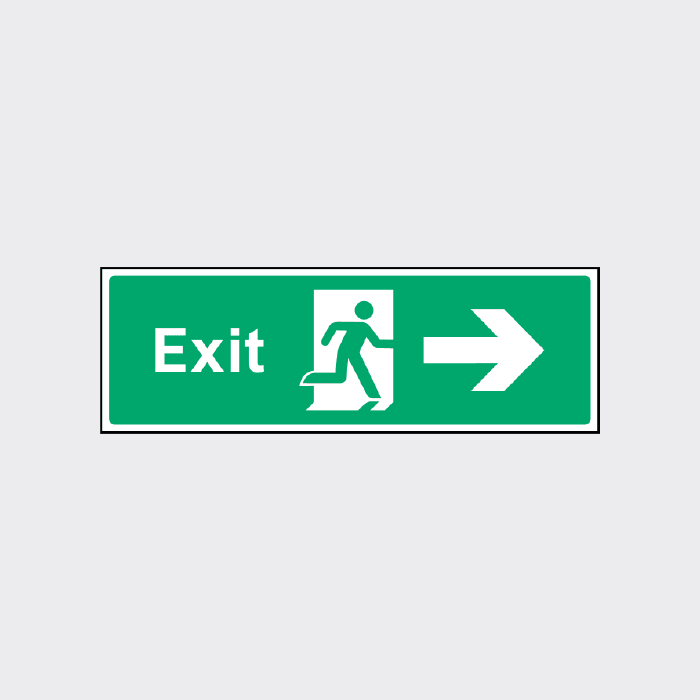 Exit Sign with Right Arrow