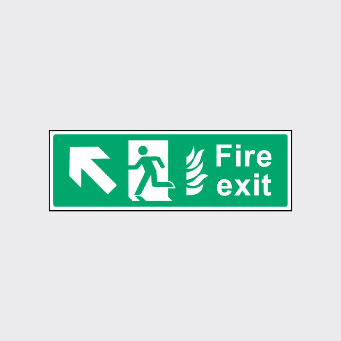 Fire Exit Sign Up Left Arrow