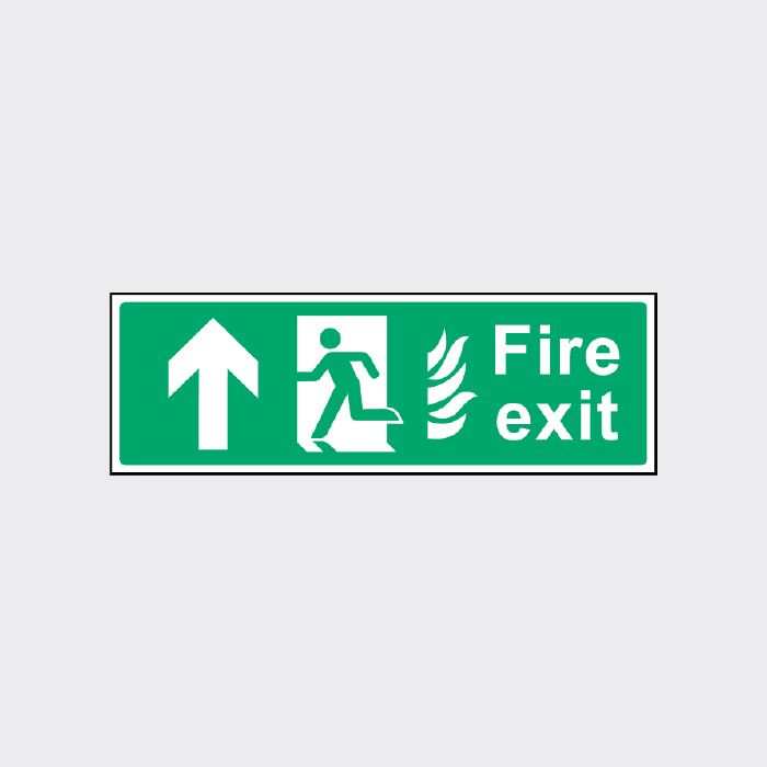 Fire Exit Sign with Up Arrow