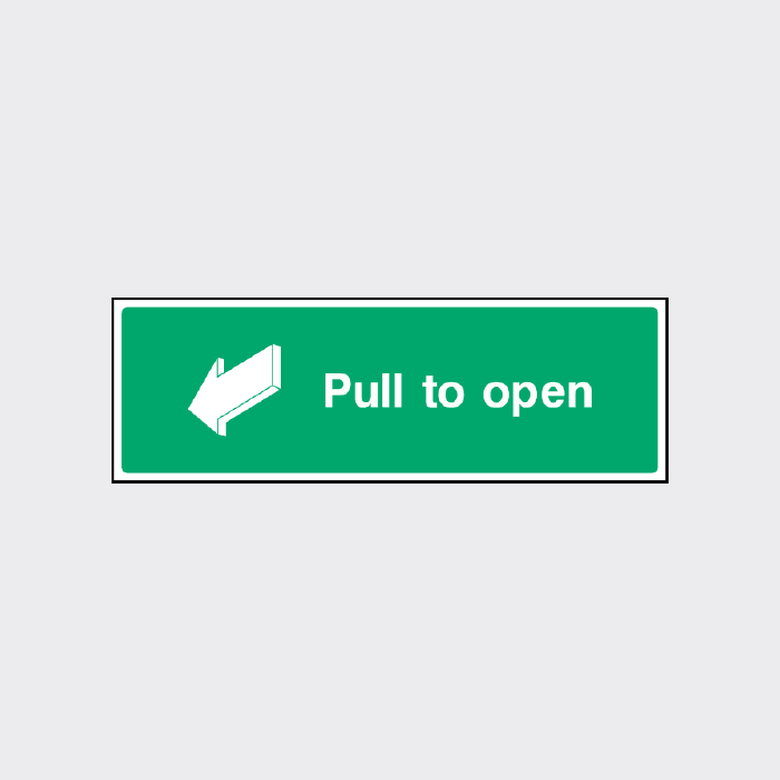 Pull to Open Fire Exit Sign