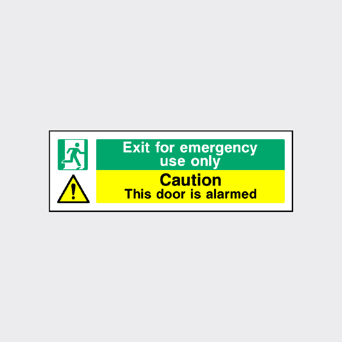 Exit Is for Emergency Use Only This Door Is Alarmed Sign