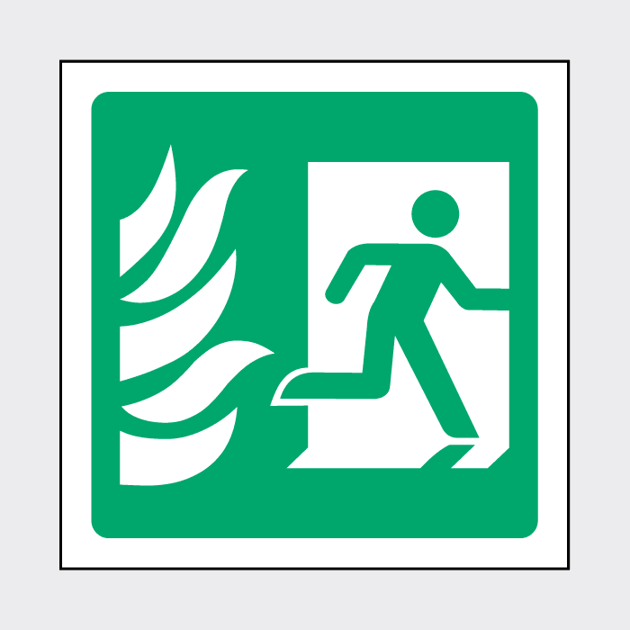 Fire Exit Right Square Sign