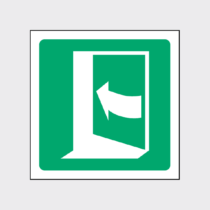 Emergency exit door left sign
