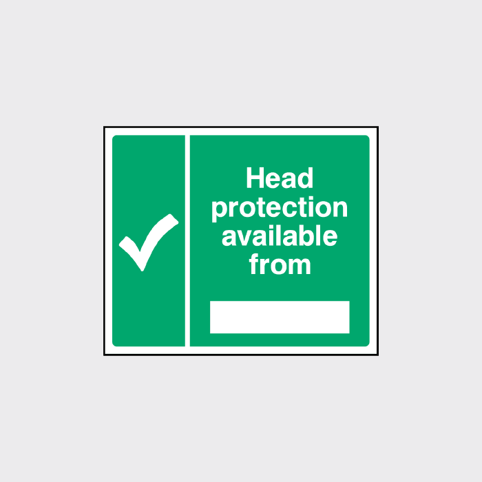 Head Protection is available from sign