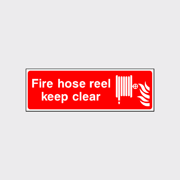 Fire Hose reel Keep Clear landscape sign