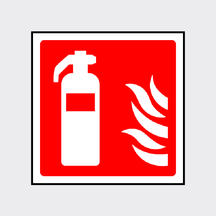 Fire extinguisher square sign