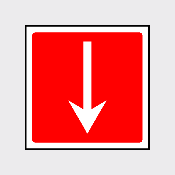 Red Arrow down Sign