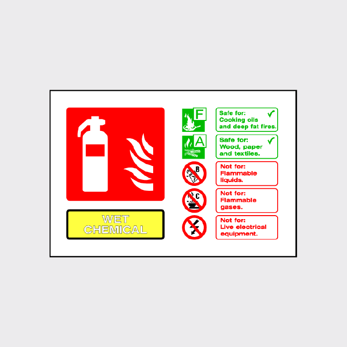 Wet Chemical Fire Extinguisher Sign