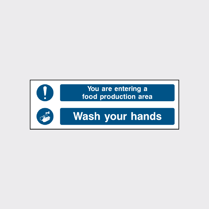 You are entering a food production area - Wash your hands sign