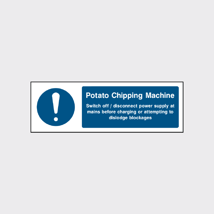 Potato chipping machine sign