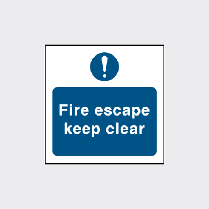 Fire Escape Keep Clear sign