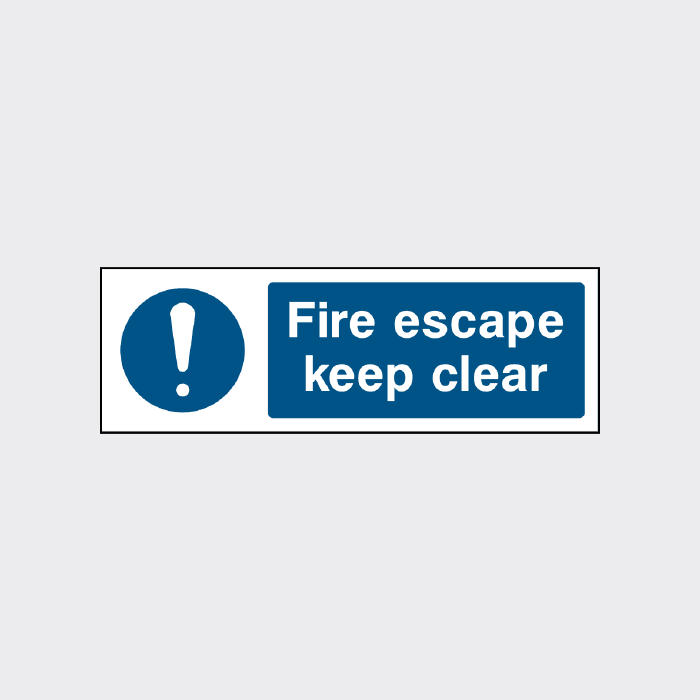 Fire Escape Keep Clear sign