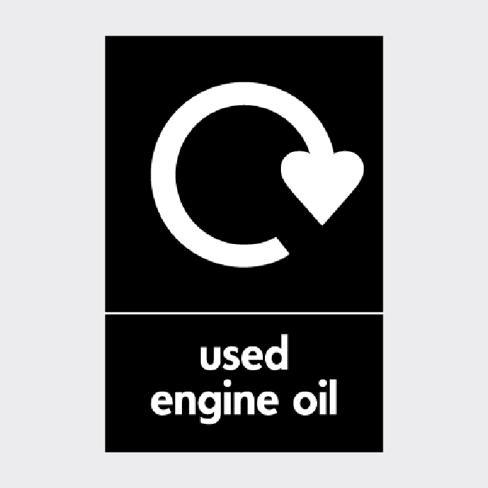 Used engine oil Recycling Sign