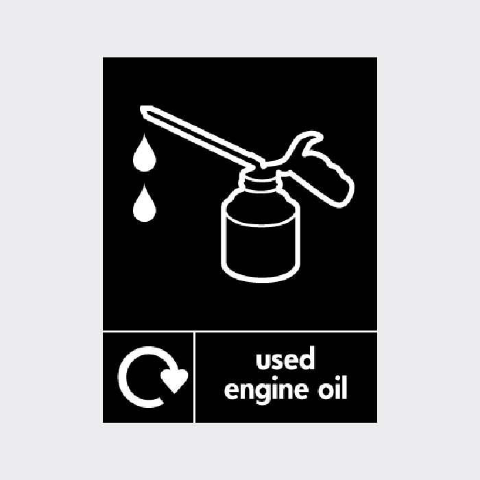 Used Engine Oil Waste Sign