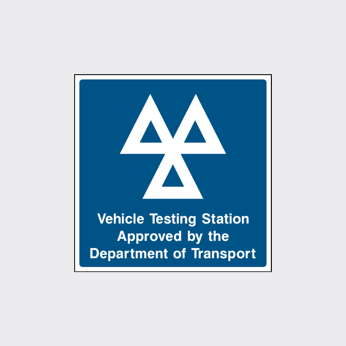 MOT Vehicle Testing Station Sign