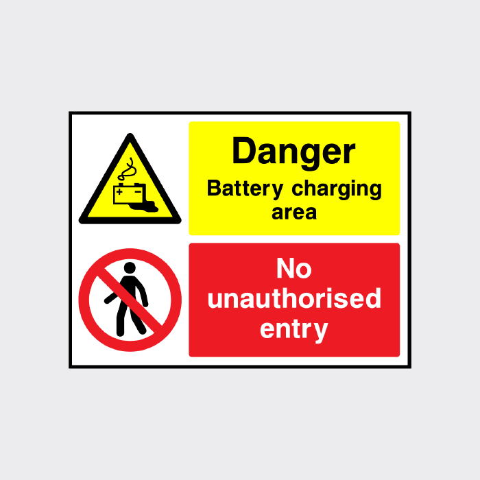Danger Battery charging area sign