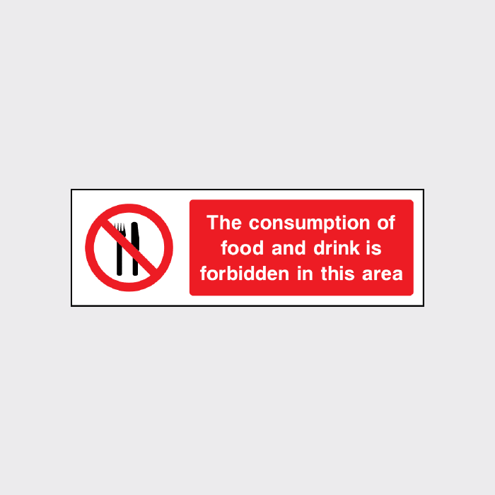 The consumption of food and drink is forbidden in this area Sign