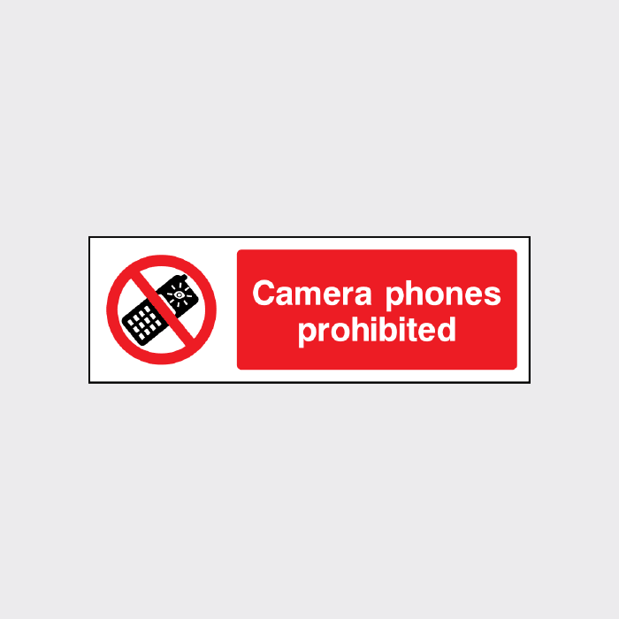 Camera phones prohibited Sign