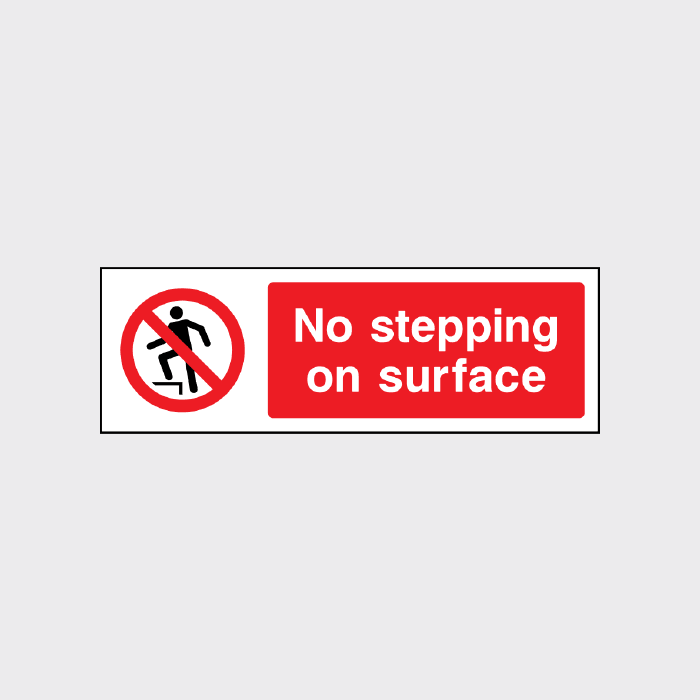 No stepping on surface sign