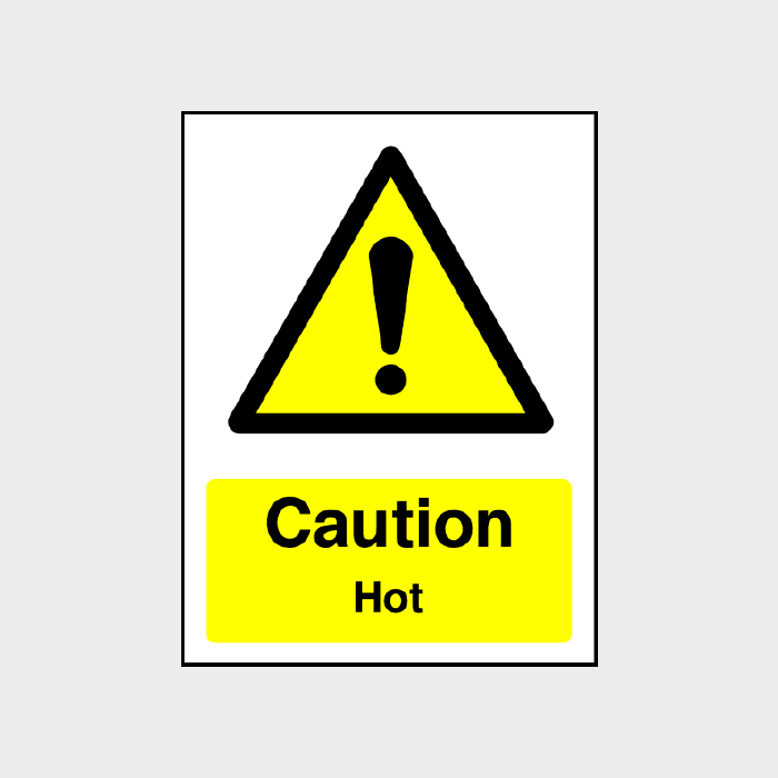 caution hot warning sign