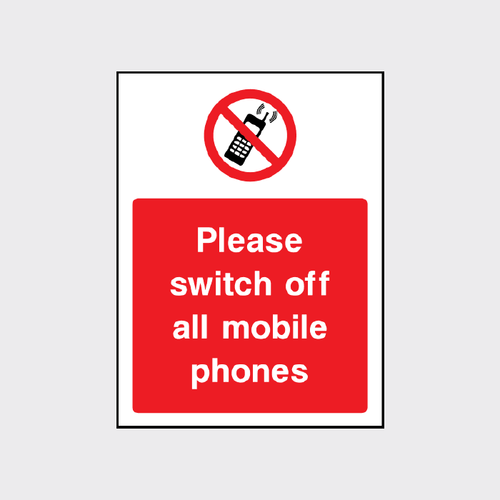 Please switch off all mobile phones sign