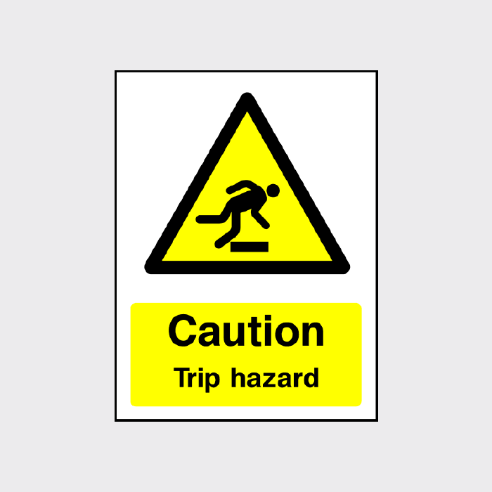 Caution Trip Hazard Sign in portrait