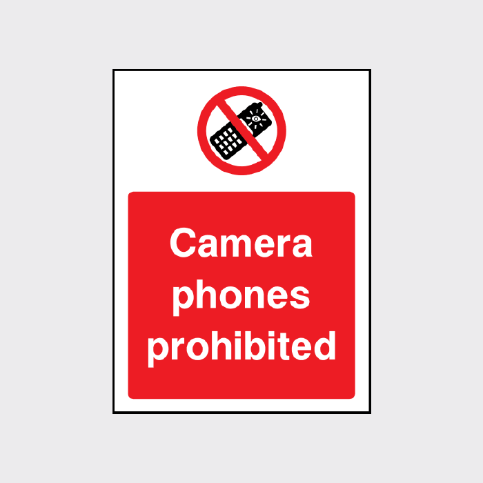 Camera phones prohibited sign