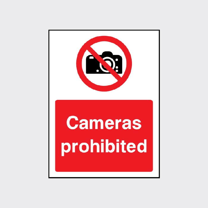 Cameras prohibited sign