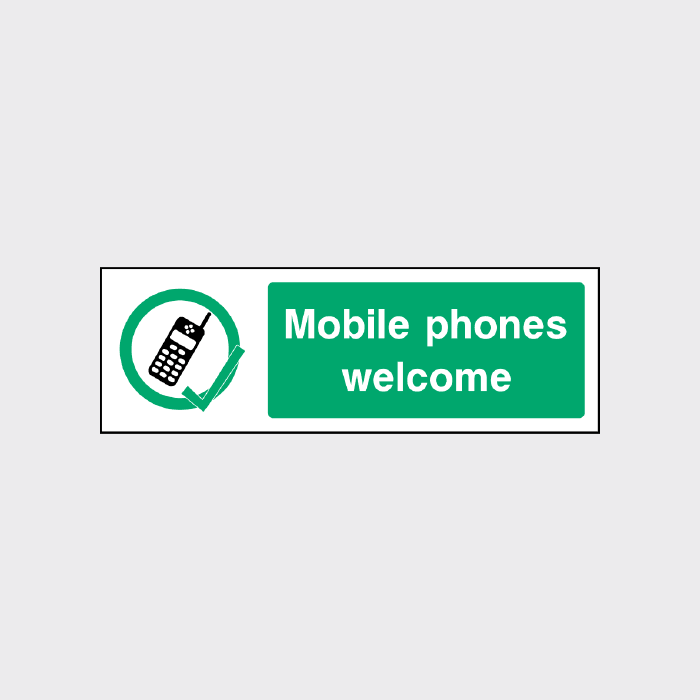 Mobile phones welcome sign