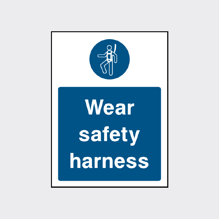 Wear safety harness sign