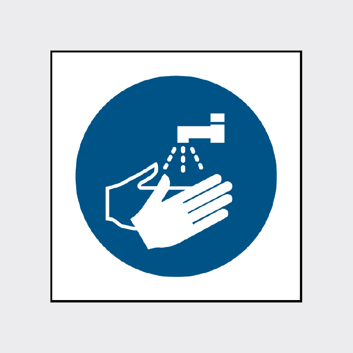 Now wash your hands sign