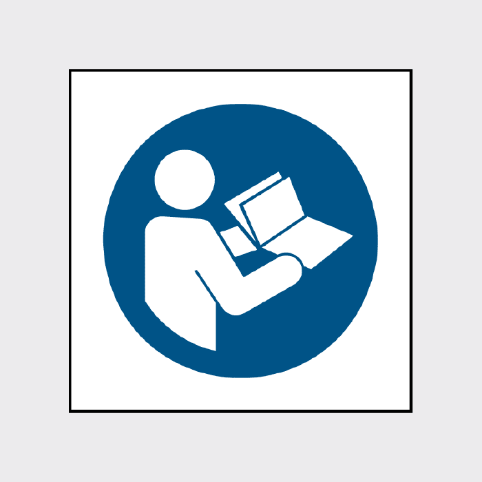 Refer to instruction manual sign