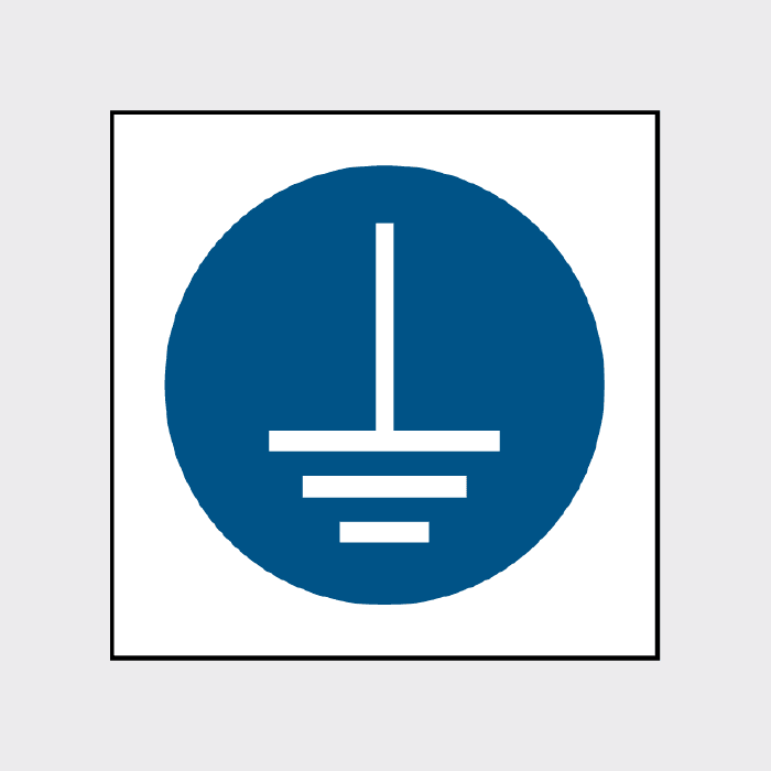 Connect earth terminal to ground sign