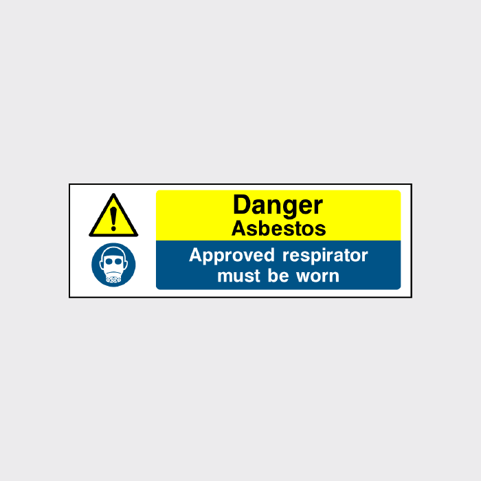 Danger Asbestos Approved respirator must be worn sign