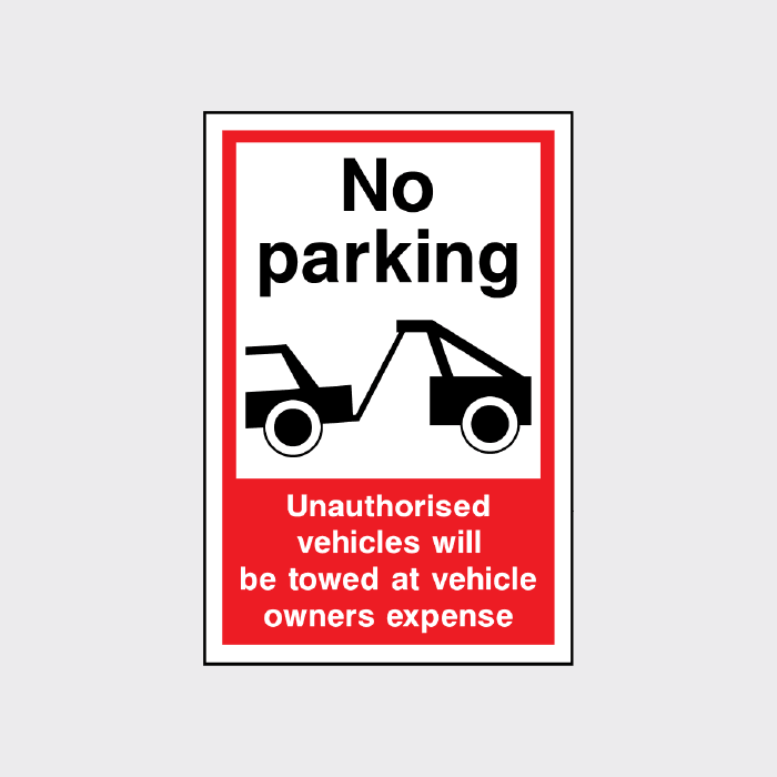 Unauthorised vehicles will be towed at vehicle owners expense sign