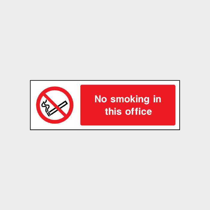 No Smoking in This Office Sign