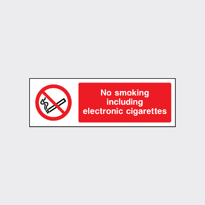 No smoking including electronic cigarettes Sign
