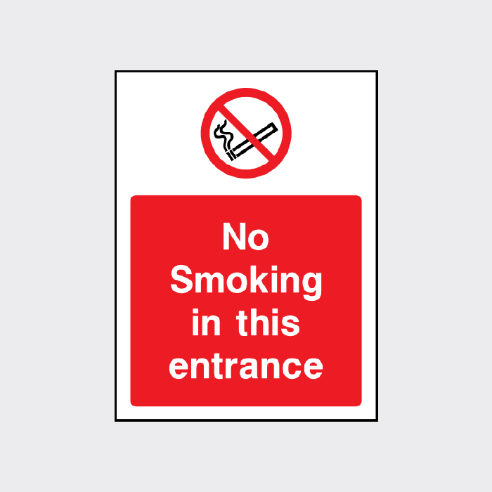 No Smoking in this Entrance Sign