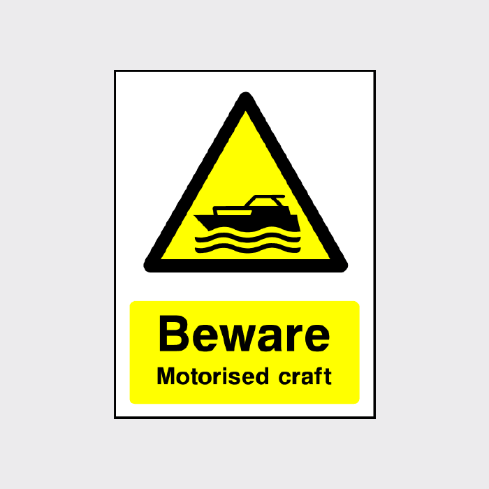 Beware Motorised Craft Sign