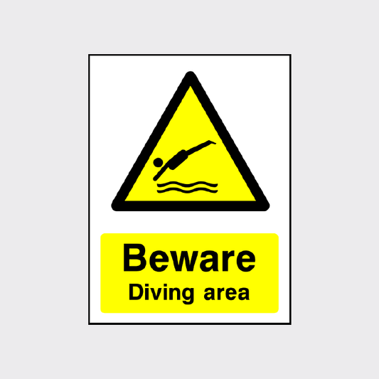 Beware - Diving Area Sign