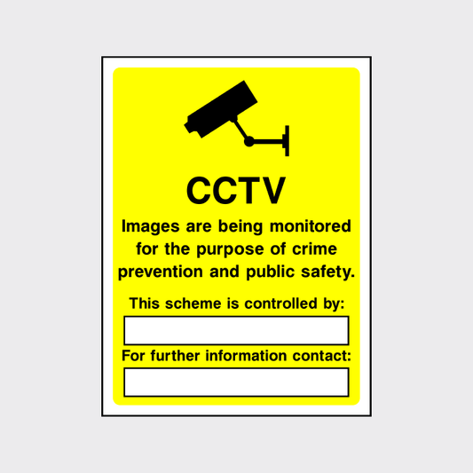 CCTV images are being monitored for the purpose of crime prevention sign