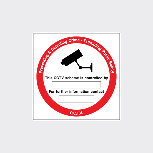 Preventing and detecting crime CCTV sign