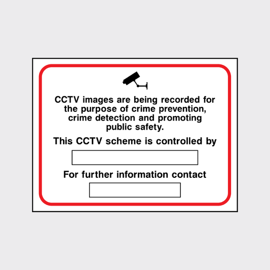 CCTV images are being recorded for the purpose of crime prevention sign